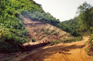 Budeliu piliakalnis tvarkomas S slaitas 1995.JPG